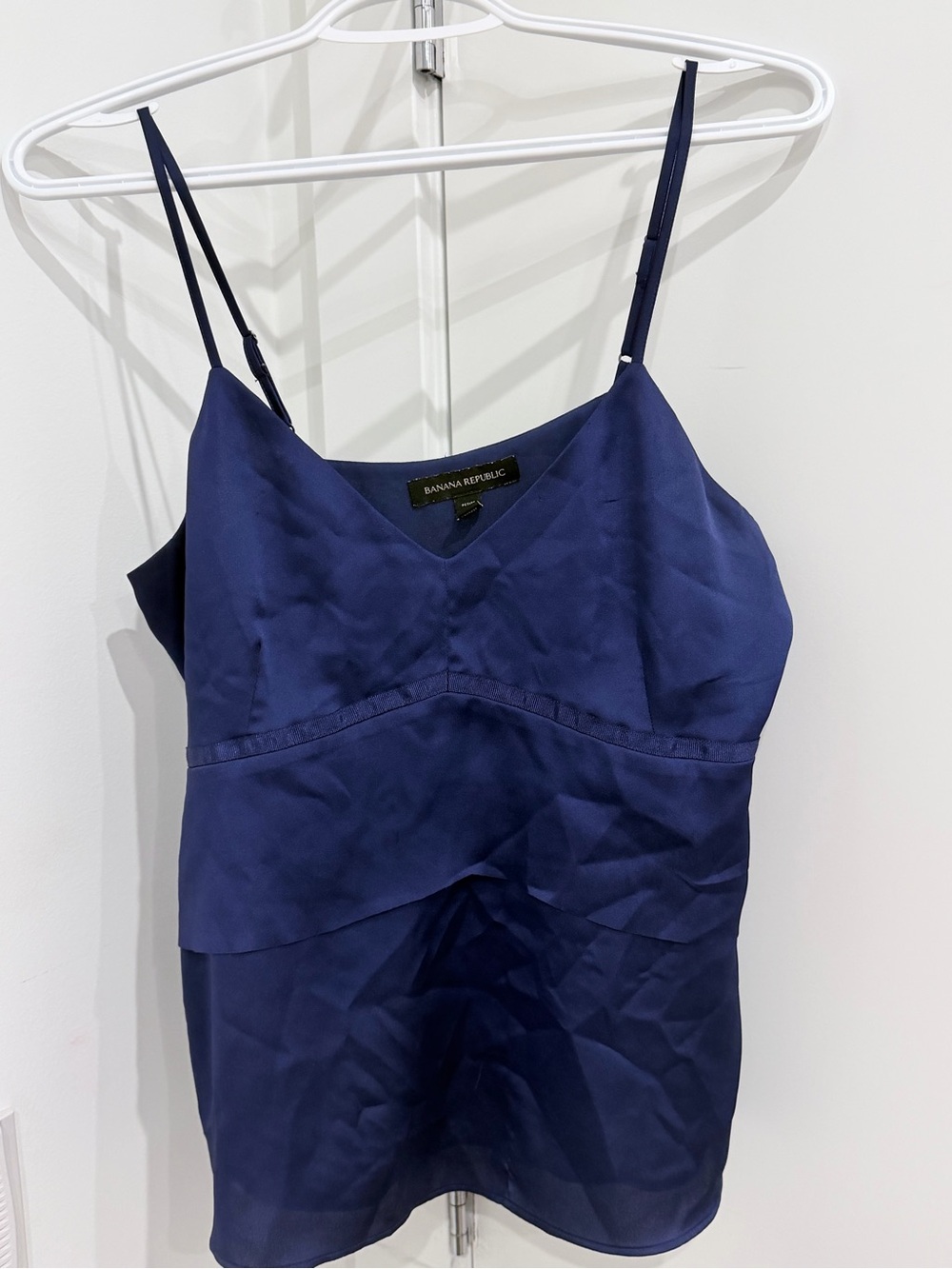 Banana Republic Deep Navy Satin Slip Cami
